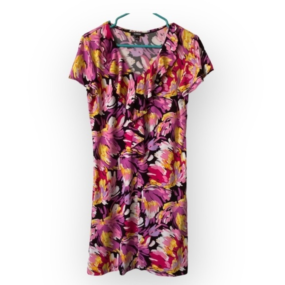Elementz Dress Women’s Small S Floral Print Polyester Floral Print Pink